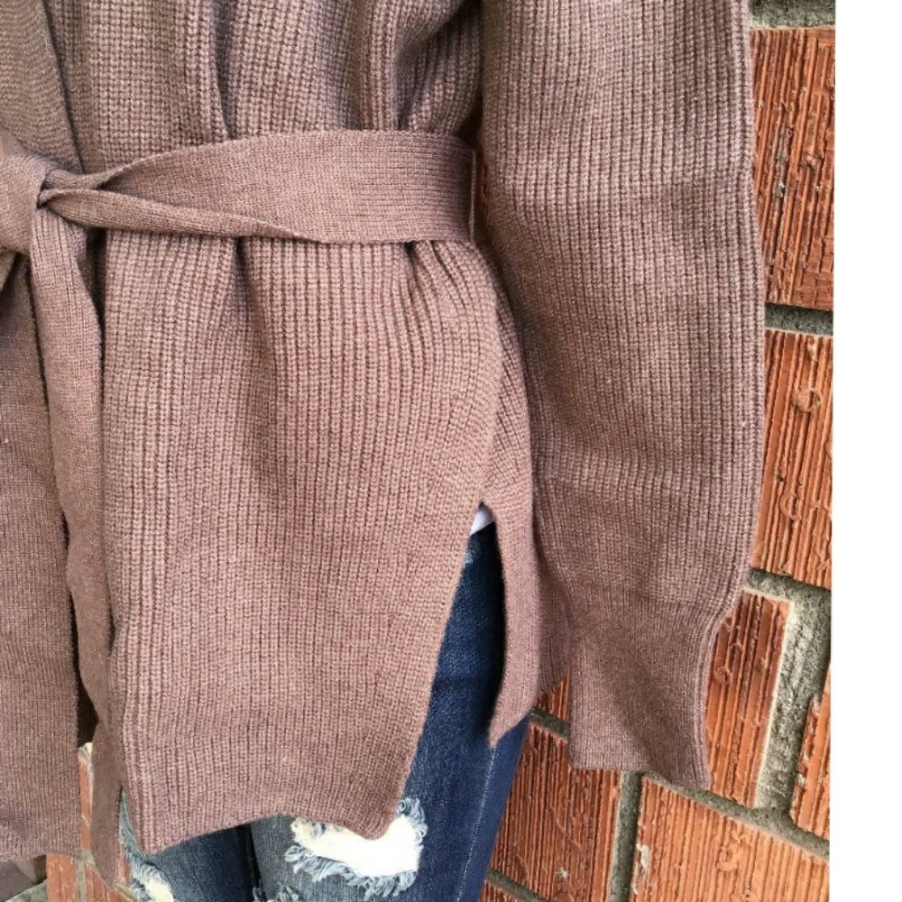 CURRENT AIR Anthro Cozy Chic Taupe Wrap Cardigan - Picture 3 of 9